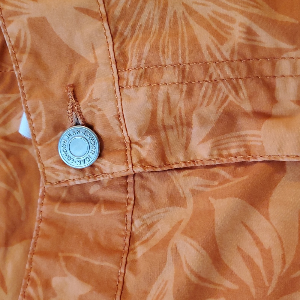 London Jeans Cargo Chinos Capris Pants Orange Floral, Size 14 - Picture 6 of 8